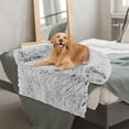 thumbnail image 4 of Costway Plush Calming Dog Couch Bed with Anti-Slip Bottom Plush Mat for Large Dogs & Cats Gray, 4 of 10