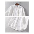 thumbnail image 4 of Camisa Cuello Mao Lino Hombre 3/4 Larga Manga, Con Botones, 4 of 5