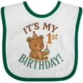 thumbnail image 3 of Inktastic Cute Teddy Bear 1st Birthday Celebration Boys or Girls Baby Bib, 3 of 4