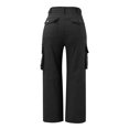 thumbnail image 3 of Gibobby Pantalones tipo cargo para mujer petite casual Pantalones cargo de corte recto ajustables Pantalones de senderismo holgados de cintura alta con bolsillo(Negro,G), 3 of 5