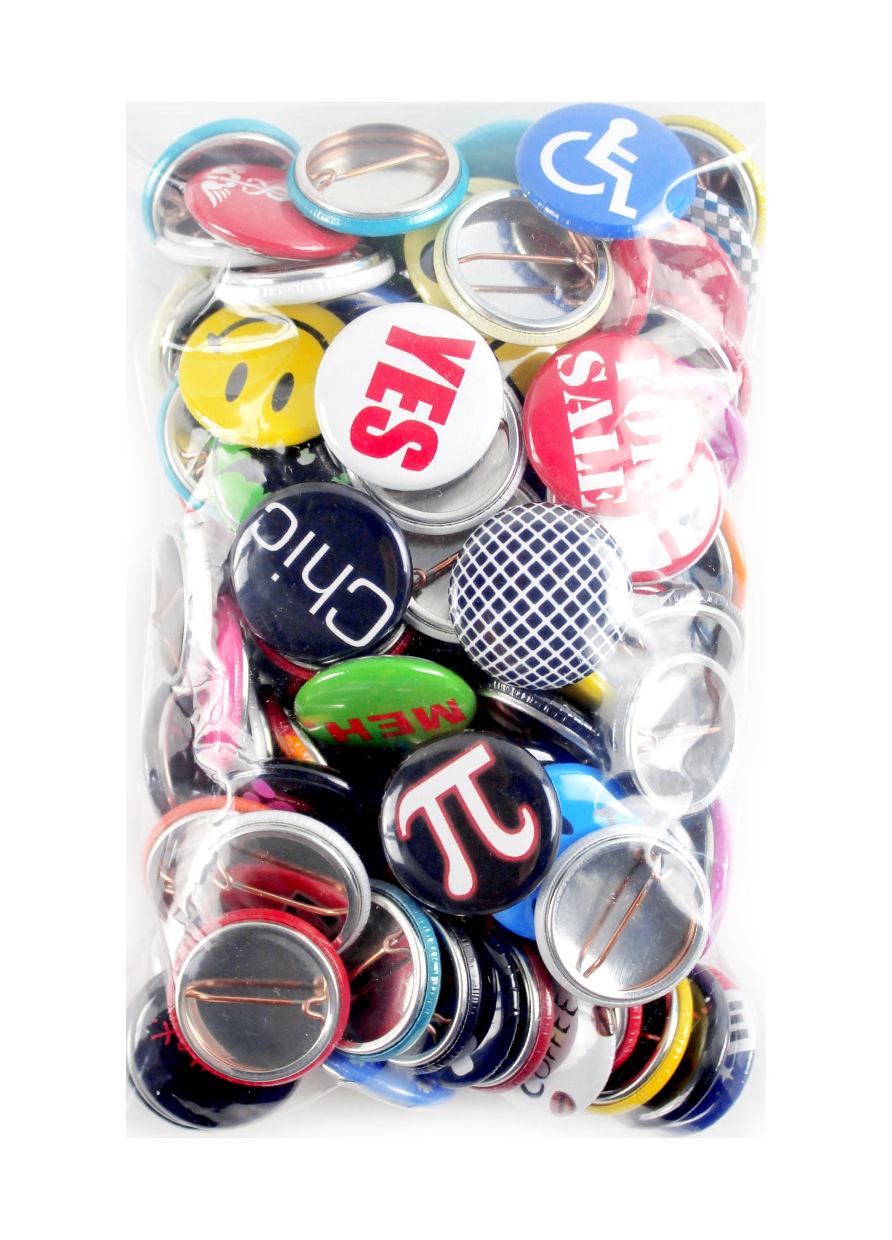 100 Pack - Pinback Button Mega Varity Pack - 1 Inch Round