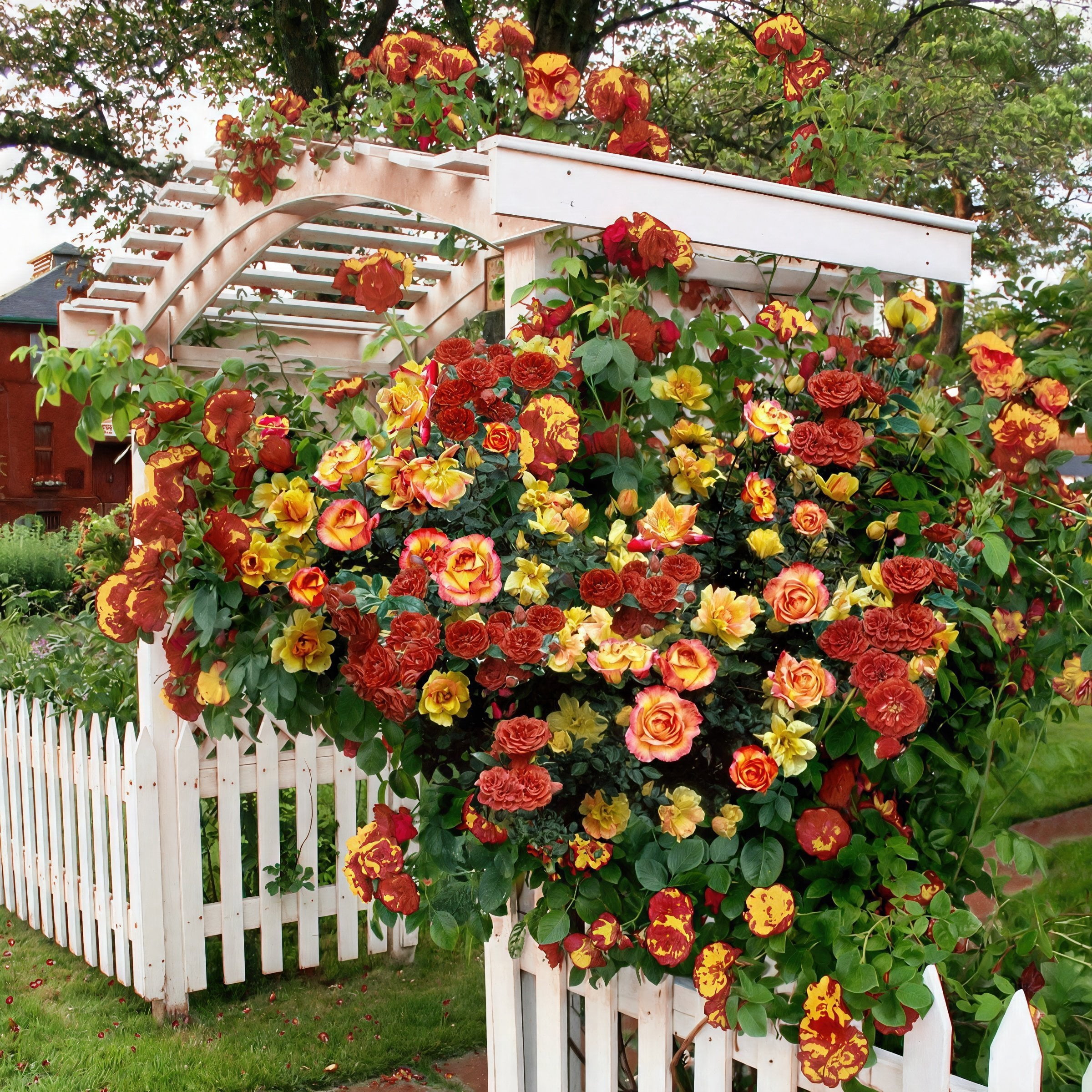 National Plant Network Bare Root Pinata Rose with Multicolor Flowers