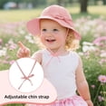thumbnail image 5 of Zando UPF 50+ UV Sun Protection Bowknot Wide Brim Baby Sun Hat Adjustable Chin Strap Outdoor Girls Toddlers Cap Pink L, 5 of 6