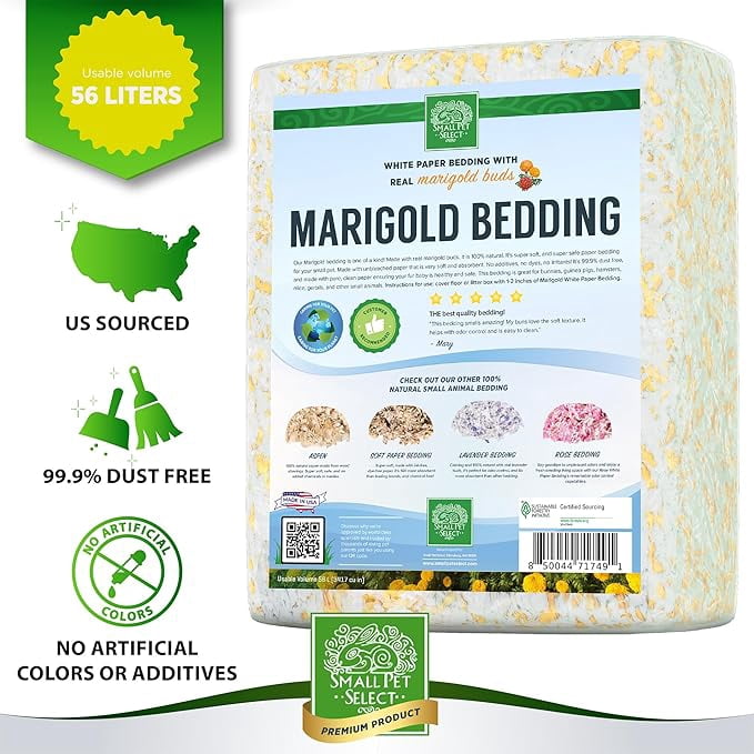 Small Pet Select - Natural Paper Bedding with Real Marigold Buds, 56L