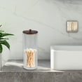 thumbnail image 2 of Unique Bargains 1 Pc Heightened U-Shaped Cup Cylindrical Cover Acrylic Cotton Swab Holder Bathroom Transparent Dark Brown, 2 of 6