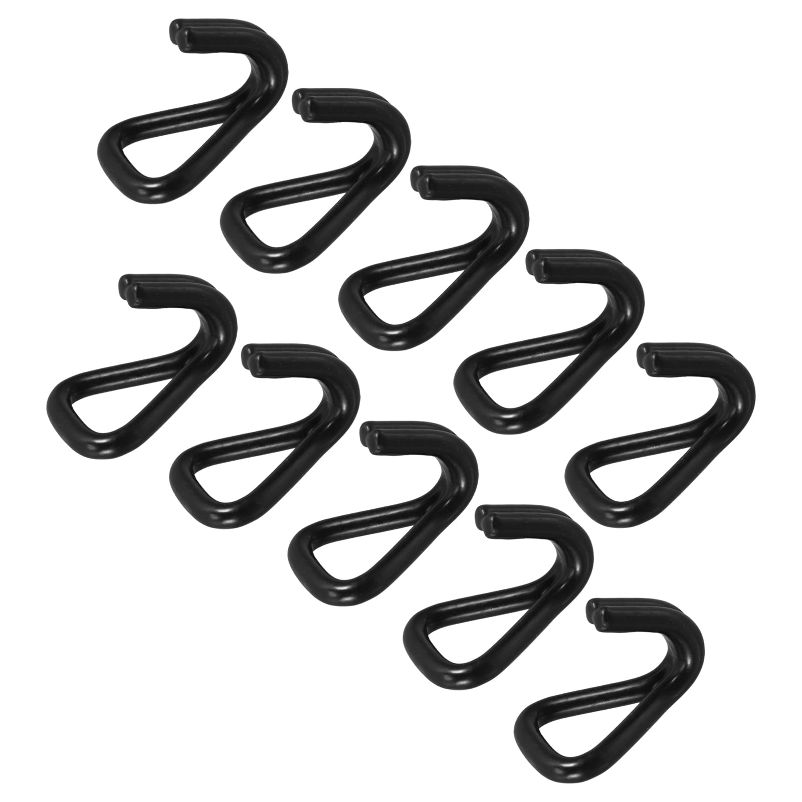 10 Pcs Double J Hook Towing Hooks Tear-able Pets Large Tools Black