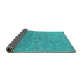thumbnail image 2 of Ahgly Company Indoor Round Oriental Turquoise Blue Industrial Area Rugs, 8' Round, 2 of 4