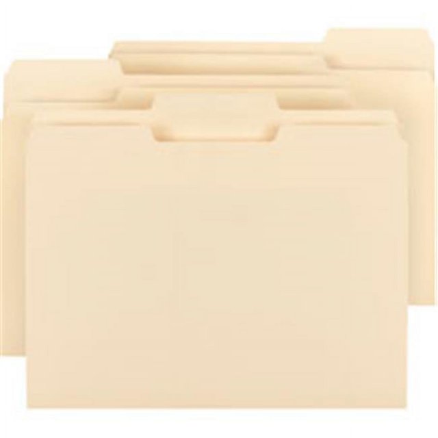 Smead SMD10332CT 1 by 3 Cut Tab Manila File Folders, Manila