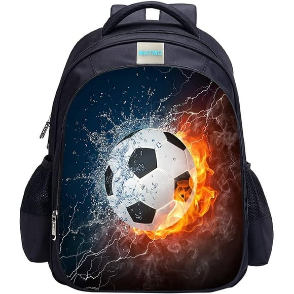 UTAH-Soccer Backpack for Boys, Soccer Print Backpack Cool Football Pattern School Bag