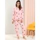 thumbnail image 2 of Pijama de Franela Allegra K Lindo Impreso manga larga Top y Pantalones Para Dormir Suave Conjuntos Invierno Fresa Rosa XXL, 2 of 6