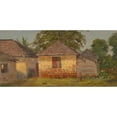 thumbnail image 2 of Frederic Edwin Church 18x11 Black Ornate Wood Framed Double Matted Museum Art Print Titled - Houses, ‘Mt. Salus’ (1865), 2 of 5