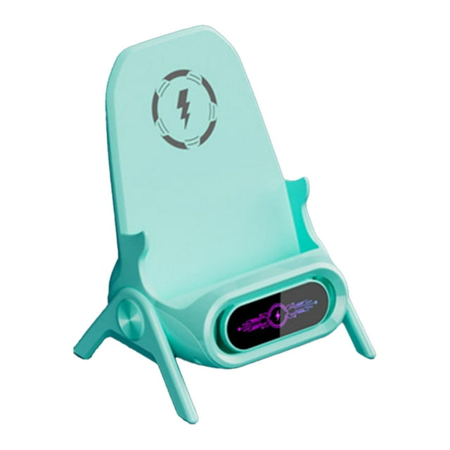 Mini Silla Hugo Con Cargador Inalámbrico Portátil 15W Carga Rápida Con Función de Altavoz Verde