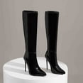 thumbnail image 5 of Mostsola Knee High Boots Women Stiletto Pointed Toe Tall Boots Sexy Leather Zip up High Heels, 5 of 9