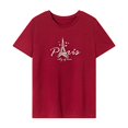 thumbnail image 1 of Camiseta para mujer simple cuello redondo camisa para playa camping mochilero viaje trabajo SG, 1 of 7