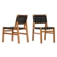 thumbnail image 3 of Christopher Knight Home Acacia Wood Outdoor Dining Chair with Woven Rope, Teak+Black, Set of 2, 3 of 9