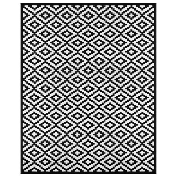 Nirvana Black White Outdoor Rug - 8 x 10 - Walmart.com - Walmart.com