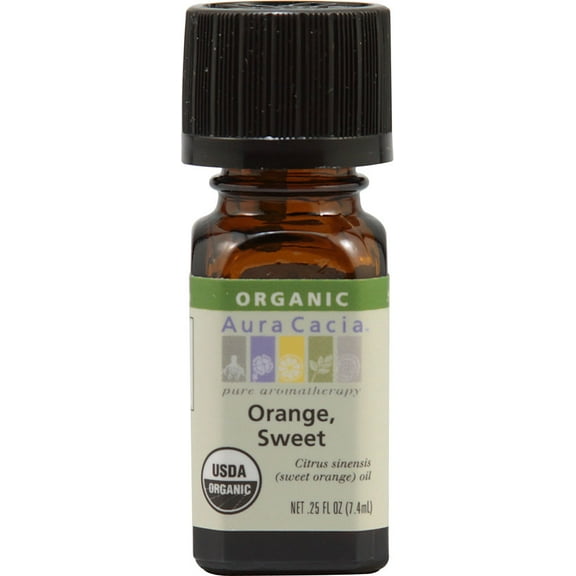 Aura Cacia Organic Pure Aromatherapy Oil Orange Sweet -- 0.25 fl oz