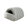 thumbnail image 2 of Removable Washable Pet Bed Dog Cat House Winter Warm Fleece Lined Enclosed Shelter Comfortable Mat Nest for Small Animals Cozy Sleeping Bag Two-Way Design Home Pet Furniture, 2 of 5