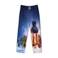 thumbnail image 4 of Balery Men'S Lantern On Snow With Christmas Pants,Sleepwear Pants,Pajama Pants,Pj Bottoms Drawstring And Pockets-Large, 4 of 9