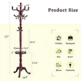 thumbnail image 4 of DECMAY Solid Wood Coat Hat Rack – Modern Minimalist 77"H Rack with Key Tray, Resin/Stainless Steel Hooks, Crabapple Wood (Walnut Color Optional) for Foyer/Bedroom/Living Room, 4 of 15