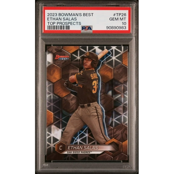 Graded 2023 Topps Bowmans Best Ethan Salas #TP26 Top Prospects Rookie RC Baseball Card PSA 10 Gem Mint