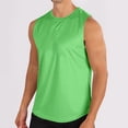 thumbnail image 2 of ZCFZJW Men's Muscle Cut Off Gym Workout Stringer Tank Tops Quick Dry Summer Sleeveless Athletic Tees Shirt Bodybuilding Fitness T-Shirts Green M, 2 of 6