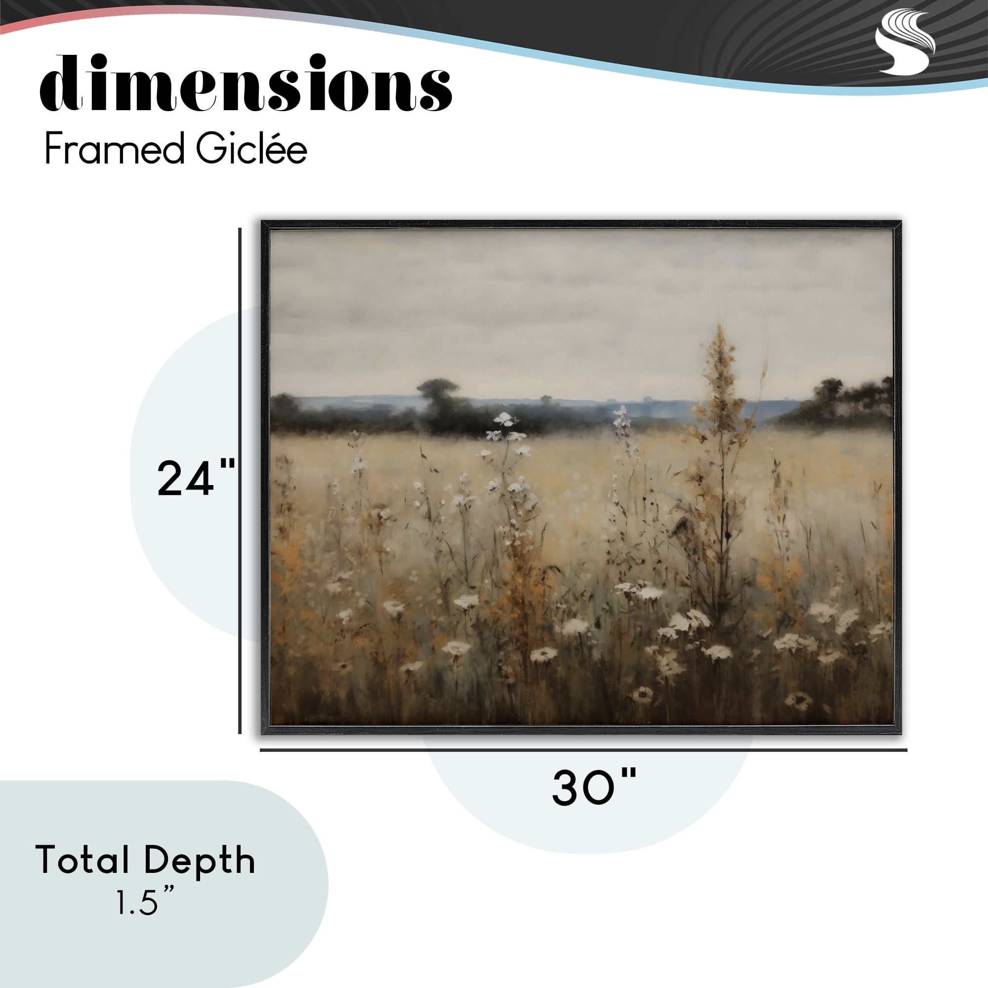 Stupell Industries Country Wildflowers in Misty Meadow Black Framed Giclee Art, design by Creative Studio