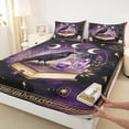 thumbnail image 5 of Homewish Magical Book Astrology Bed Sheets, Halloween Crow Full Size Sheets, 4pcs, 1 Flat Sheet, 1 Fitted Sheet and 2 Pillowcases, 5 of 6