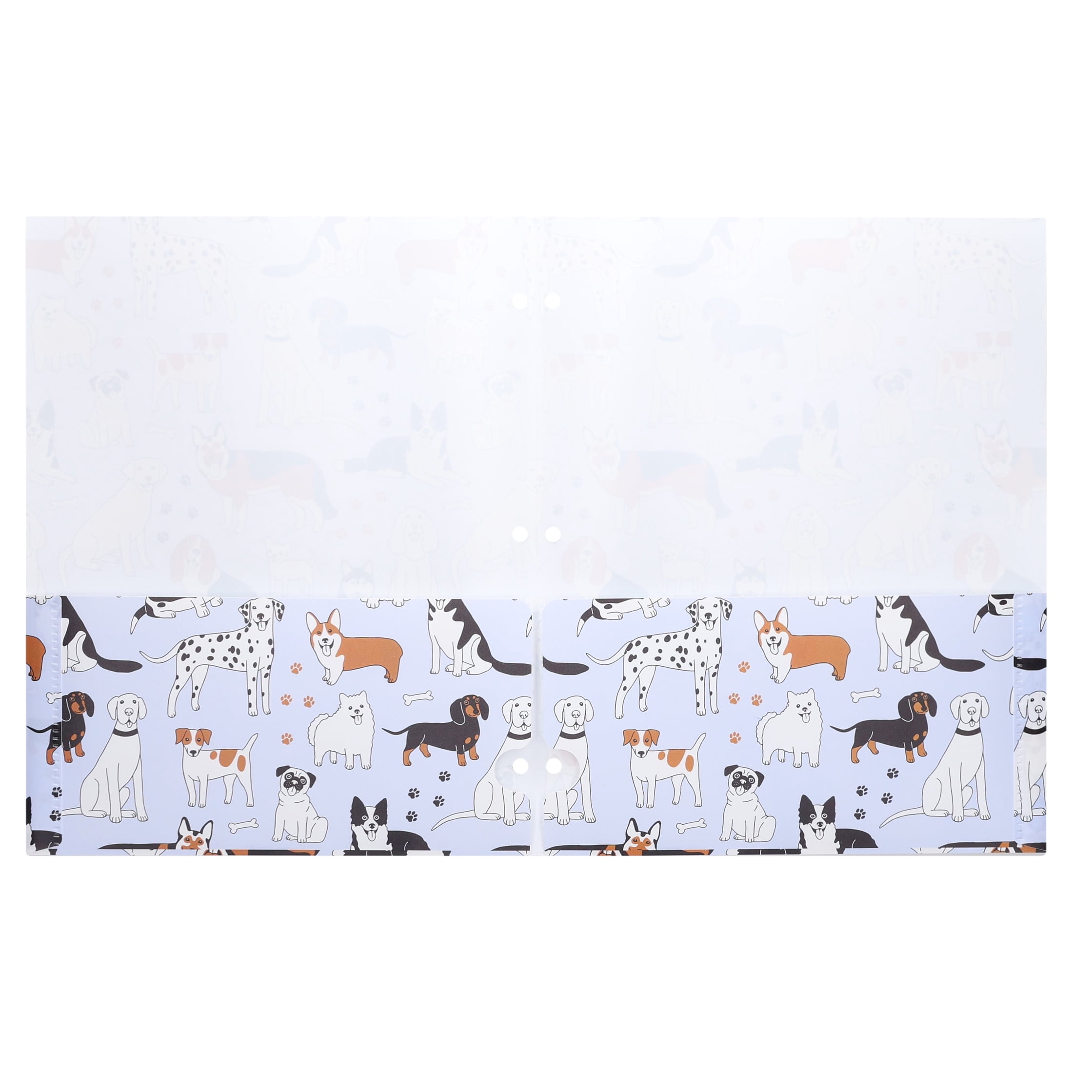 Pen+Gear 2-Pocket Poly Folder, Multicolor Dogs