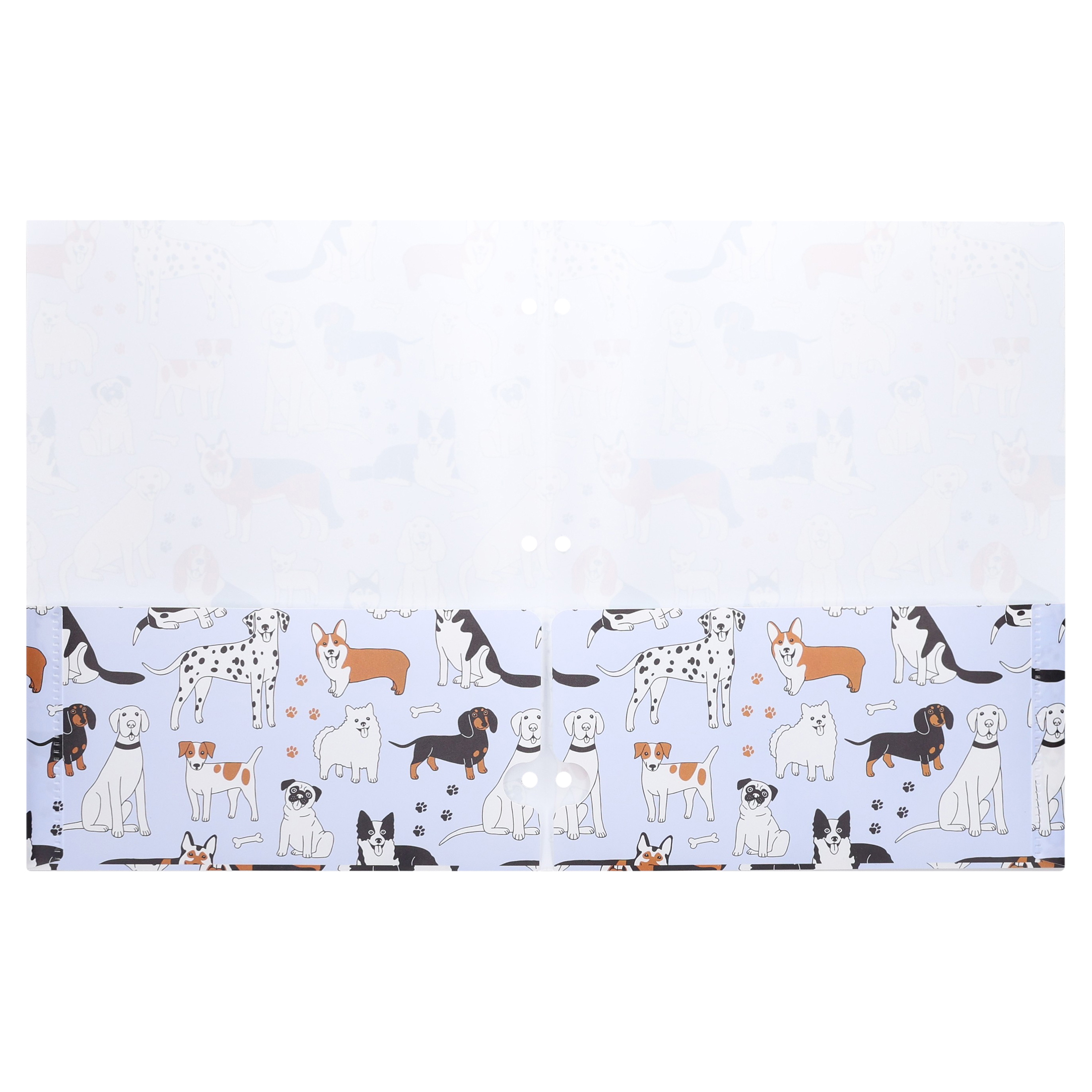 Carpeta de polipropileno con 2 bolsillos Pen+Gear, perros multicolores 3