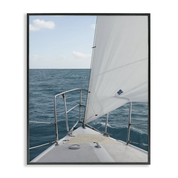 Stupell Industries Ship Bow View Nautical & Beach Photography Black Framed Art Print Wall Art, 11 x 14