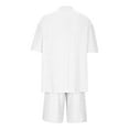 thumbnail image 4 of Homenesgenics 2 Piece Outfit for Women Plus Size Women's Summer Fashion Short Sleeved Solid Color Shorts Casual Two-piec Set White M, 4 of 4