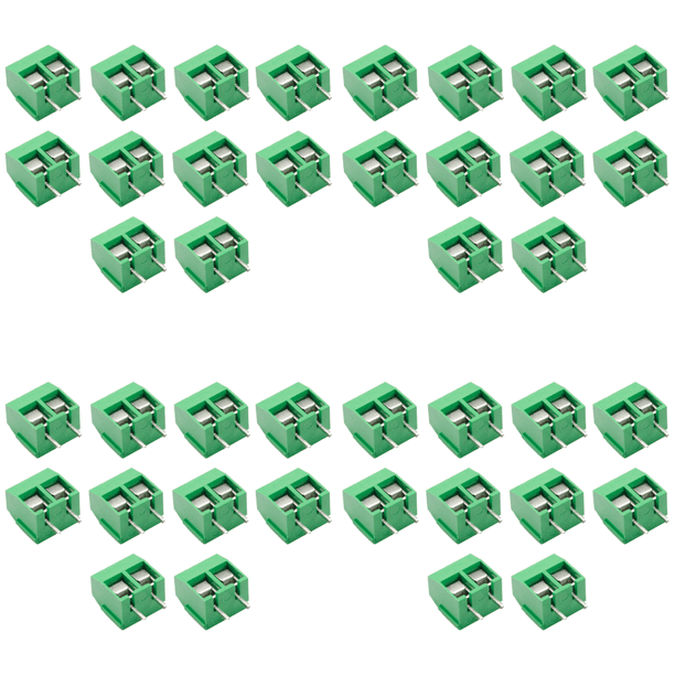 WDOplteas 10 Piezas KF301 PCB Montaje Tornillo Bloque Terminales Conector Paso 5 0 Mm (2P Verde)