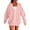 Pink, variant on Chiccall Women's Hoodie Jacket Solid Oversized Comfy Full Zip Sweatshirt Outwears