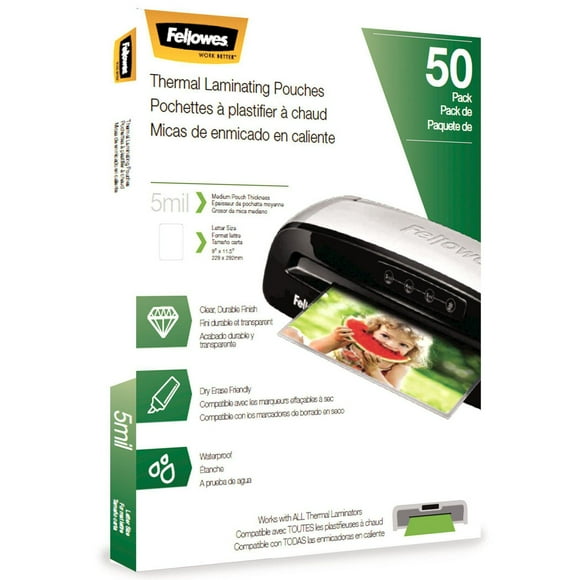Fellowes® Thermal Laminating Pouches - Letter, 5mil, 50 pack