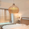 thumbnail image 5 of Arturesthome Rattan Pendant Light Fixture Hand-Woven White Wicker Basket Chandelier Boho Faux Rattan Hanging Lamp for Dining Living Bedroom Kitchen, 5 of 25