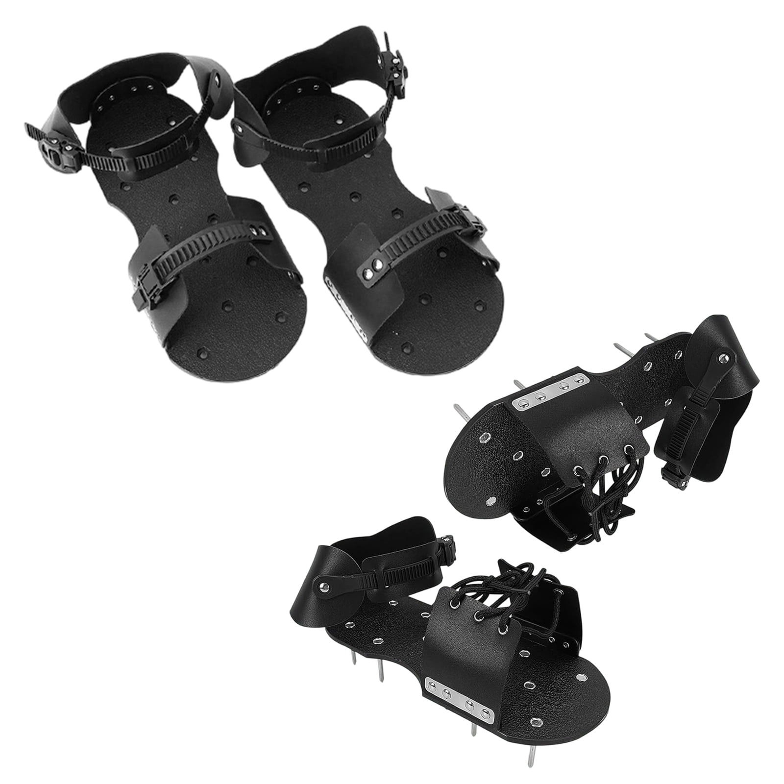 2 in 1 Aerator Shoes For Lawns And Epoxy Floors Steel Spikes Penetrate Hard Soil Easy Use