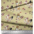 thumbnail image 2 of Soimoi Polyester Crepe Fabric Floral,Sheltie & Pekingese Dog Fabric Prints by Yard 42 Inch Wide, 2 of 3