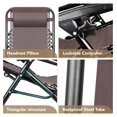 thumbnail image 5 of WDZS Patio Zero Gravity Chair Outdoor Folding Adjustable Reclining Chairs Pool Side Using Lawn Lounge Chair with Pillow Set of 2 (Brown), 5 of 8