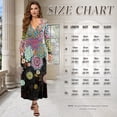 thumbnail image 6 of FKELYI Bohemian Flower Print Fall Maxi Dress for Women Long Sleeve V Neck Wedding Guest Dresses Flowy A-Line Elegant Dress with Pockets for SSpring, 2XL, 6 of 6