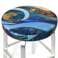 thumbnail image 3 of Balery Stained Glass Ocean Wave Fundas de asiento para taburete de bar redondo de tela de terciopelo ajustables que protegen de arañazos y manchas para sillas de 14 a 17 pulgadas.-13 inch, 3 of 7