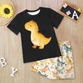 thumbnail image 2 of Teen Boy Clothes Toddler Baby Boys Sets Kids Spring Summer Dinosaur Printed Short Sleeve Beach 1t 2t 3t 4t 5t 6t Boys' Clothing Shorts Outfits Suit Set Two Pieces, 2 of 5