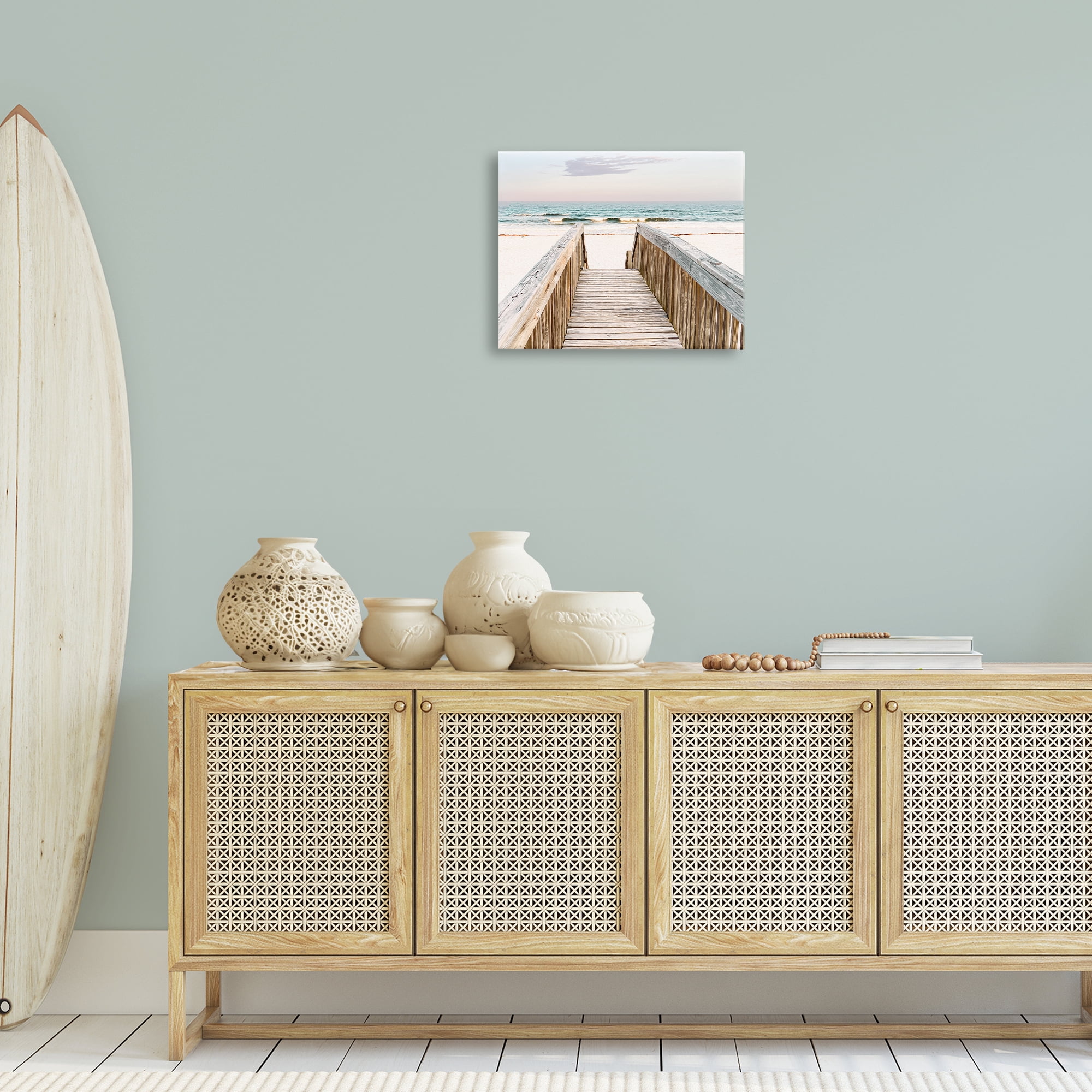 Stupell Industries Steps to Beach Shore Nautical & Beach Photography Wrapped Canvas Art Print Wall Art, 20 x 16