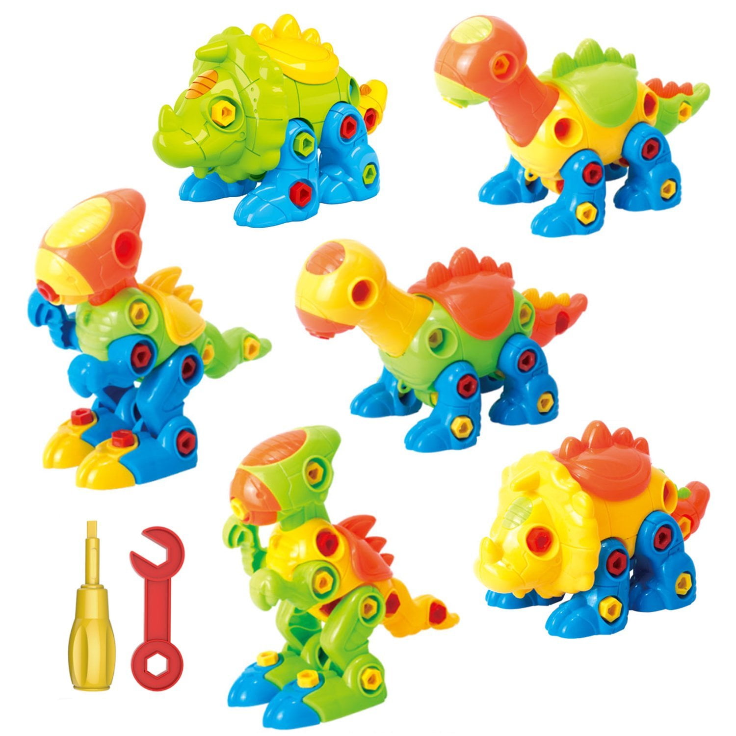 Photo 1 of Dinosaurs Take Apart Toys With Tools, Set of 6 Dinosaurs Age 3 12 years old 218 pieces