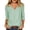 Z2--Sky Green, variant on Sunnin Women's V Neck T Shirts Solid Color 3/4 Length Sleeve Tops for Women Casual Loose Fit Base Tees Size S-5XL