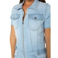 thumbnail image 5 of Celebrity Pink Juniors Zip Front Denim Romper, Sizes XS-XXXL, 5 of 5