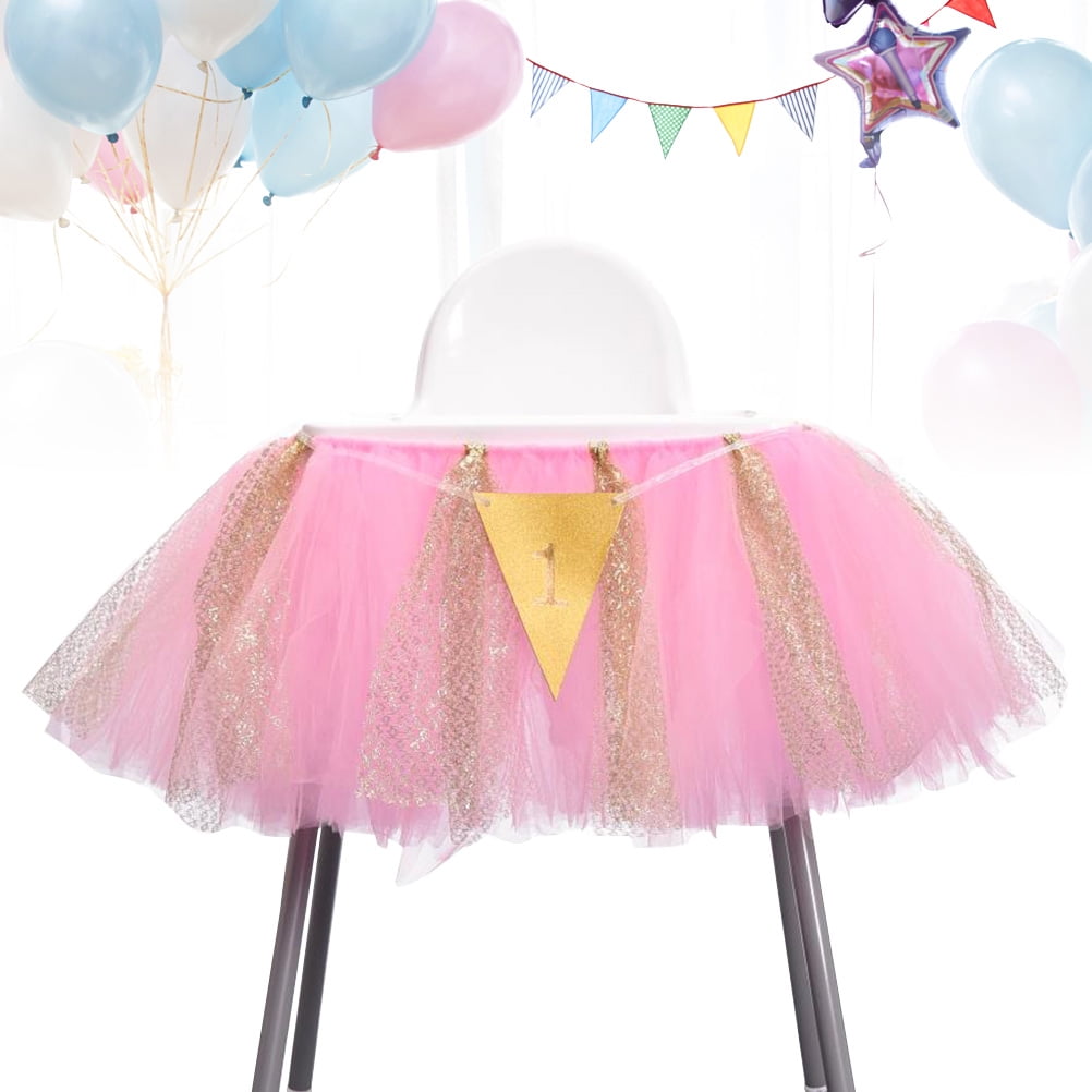 1st Birthday Baby Tutu Skirt for High Chair Decoration for Baby