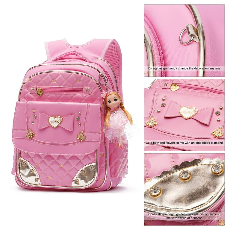 Gazigo Children Princess Waterproof PU Backpack for