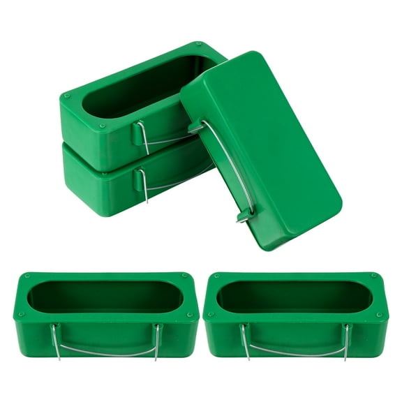 MLINS 5 Pcs Bird Food Tray Parrot Supply Saucer Funnel Holder Baby Green