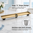 Linear Shower Floor Drain Brushed 12 Inch 304 Stainless Steel Bathroom ...